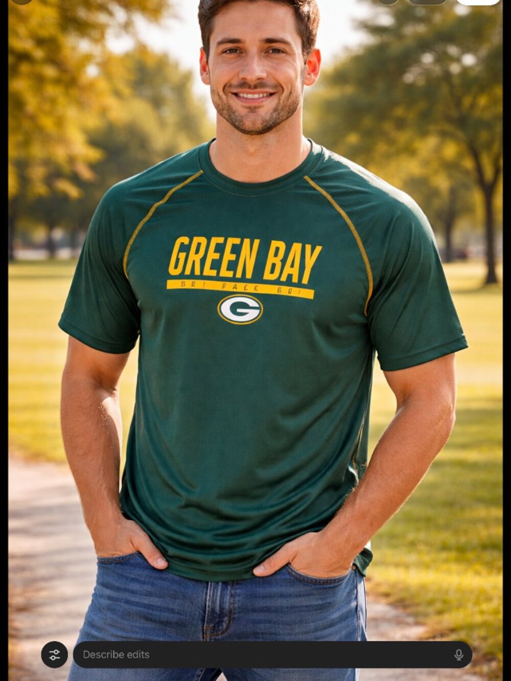 Fanatics men's dri-fit NFL licensed short sleeve Green Bay Packers shirt sz XXL